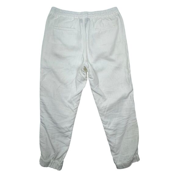 J. Crew  Women's White Seaside Jogger Pants Style Tie Waist G4611 Size 4 - Picture 7 of 8